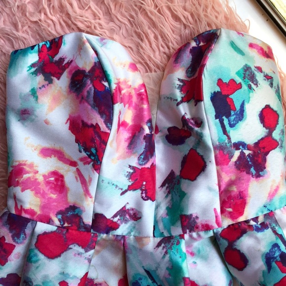 B Darlin Strapless Colorful Party Dress - Picture 2 of 5